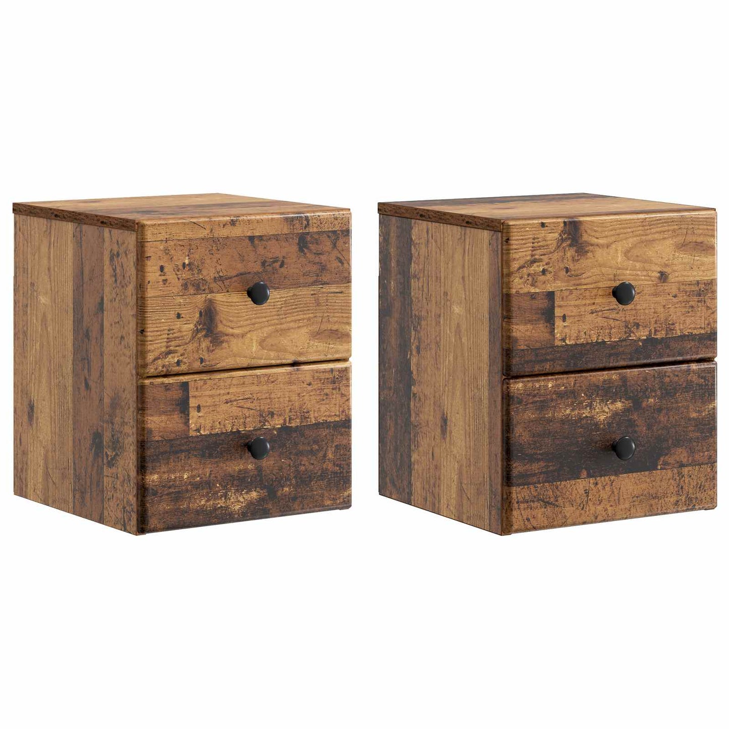 Vegghengt Nattbord 2 pcs Gammelt tre 34,5 x 33 x 40 cm
