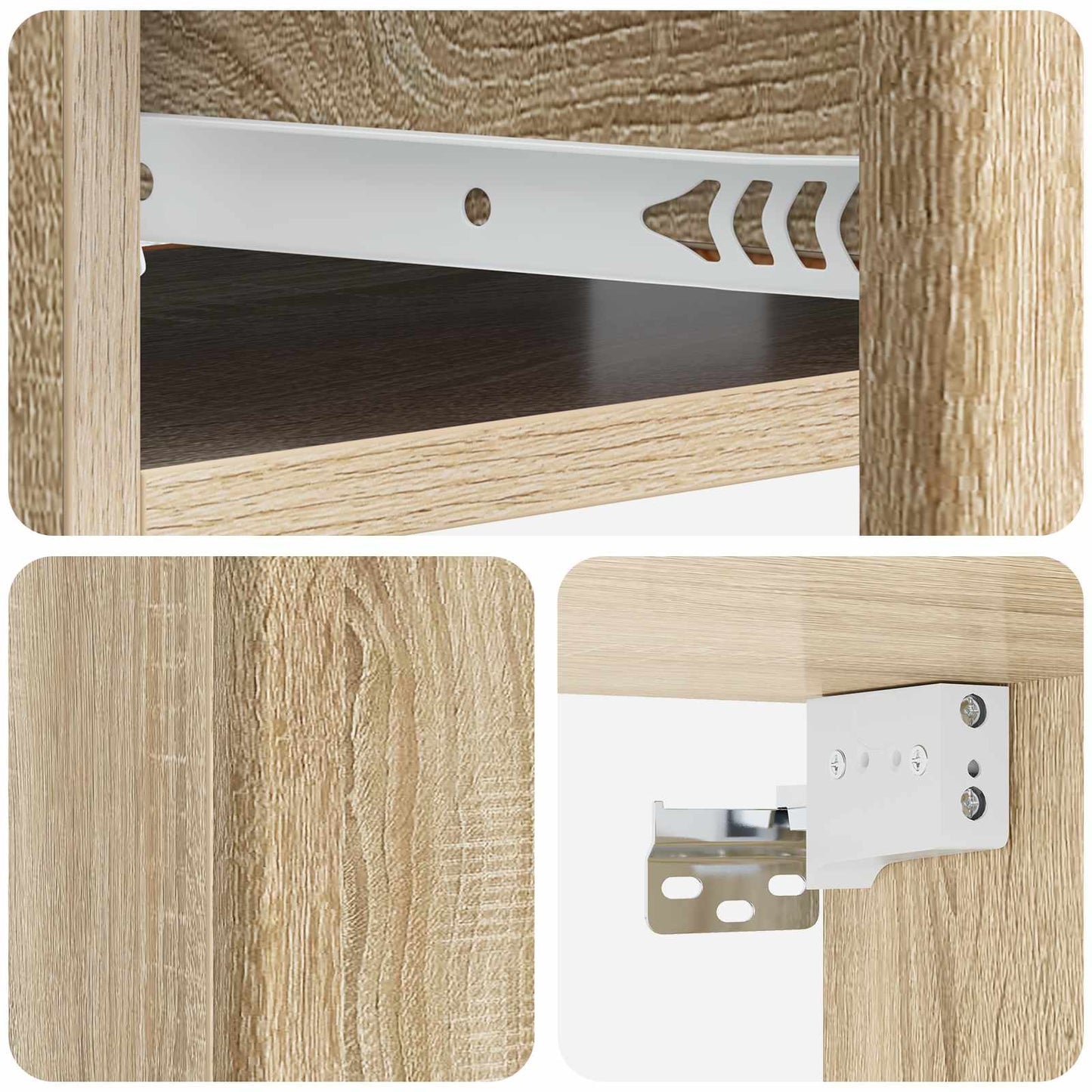 Vegghengt Sidebord Sonoma eik 59 x 34,5 x 17 cm Konstruert tre