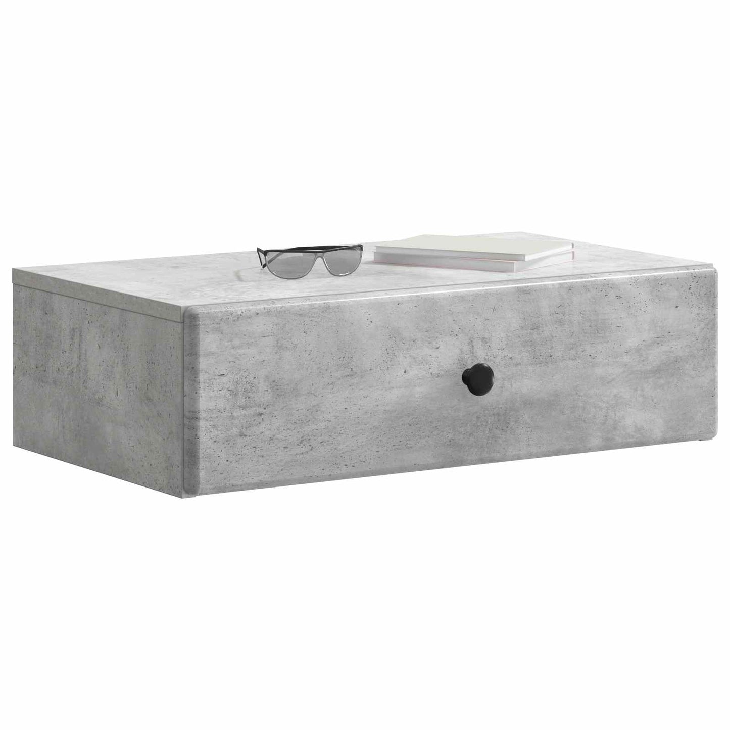 Vegghengt Sidebord Betonggrå 59 x 34,5 x 17 cm Konstruert tre