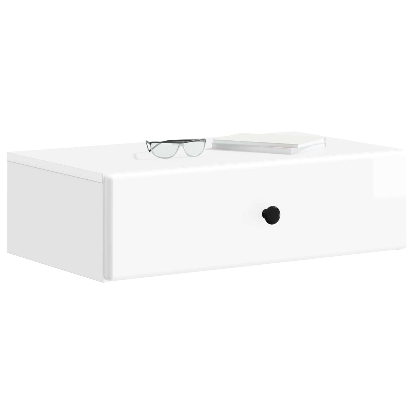 Vegghengt Sidebord Høgglans hvit 59 x 34,5 x 17 cm
