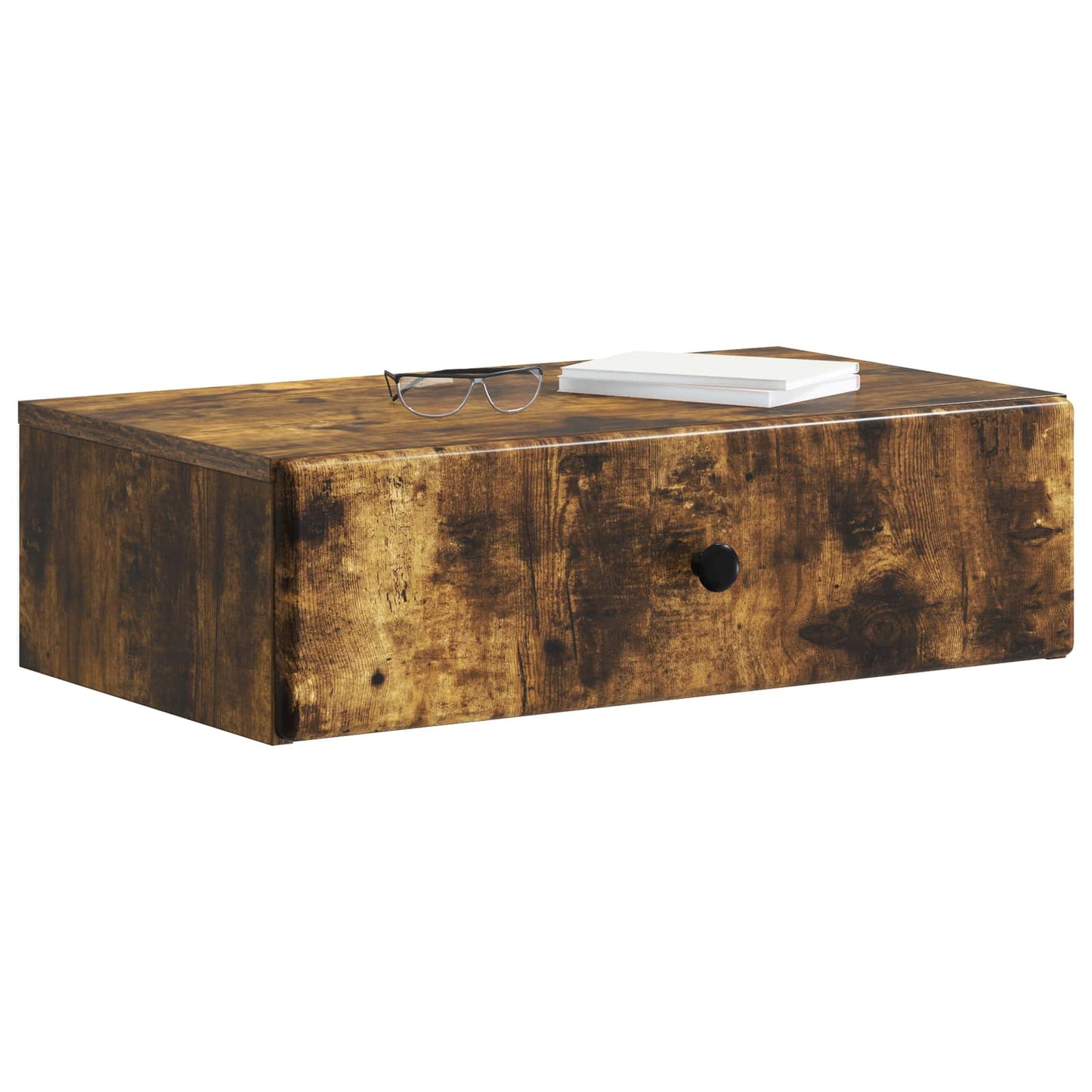 Vegghengt Sidebord Røkt Eik 59 x 34,5 x 17 cm Konstruert tre