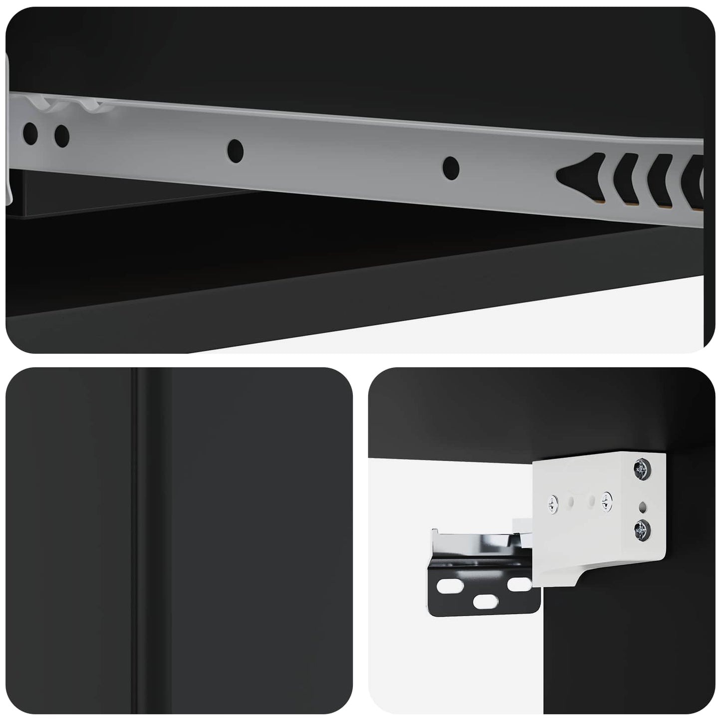 Vegghengt Sidebord Svart 87,5 x 34,5 x 17 cm Konstruert tre