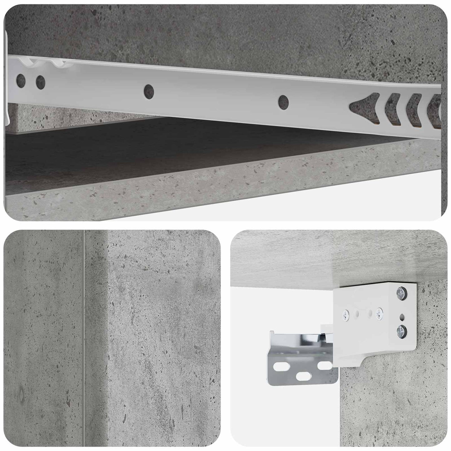 Vegghengt Sidebord Betonggrå 87,5 x 34,5 x 17 cm Konstruert tre