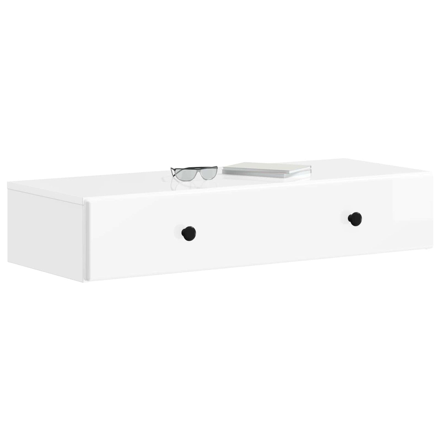 Vegghengt Sidebord Høgglans hvit 87,5 x 34,5 x 17 cm