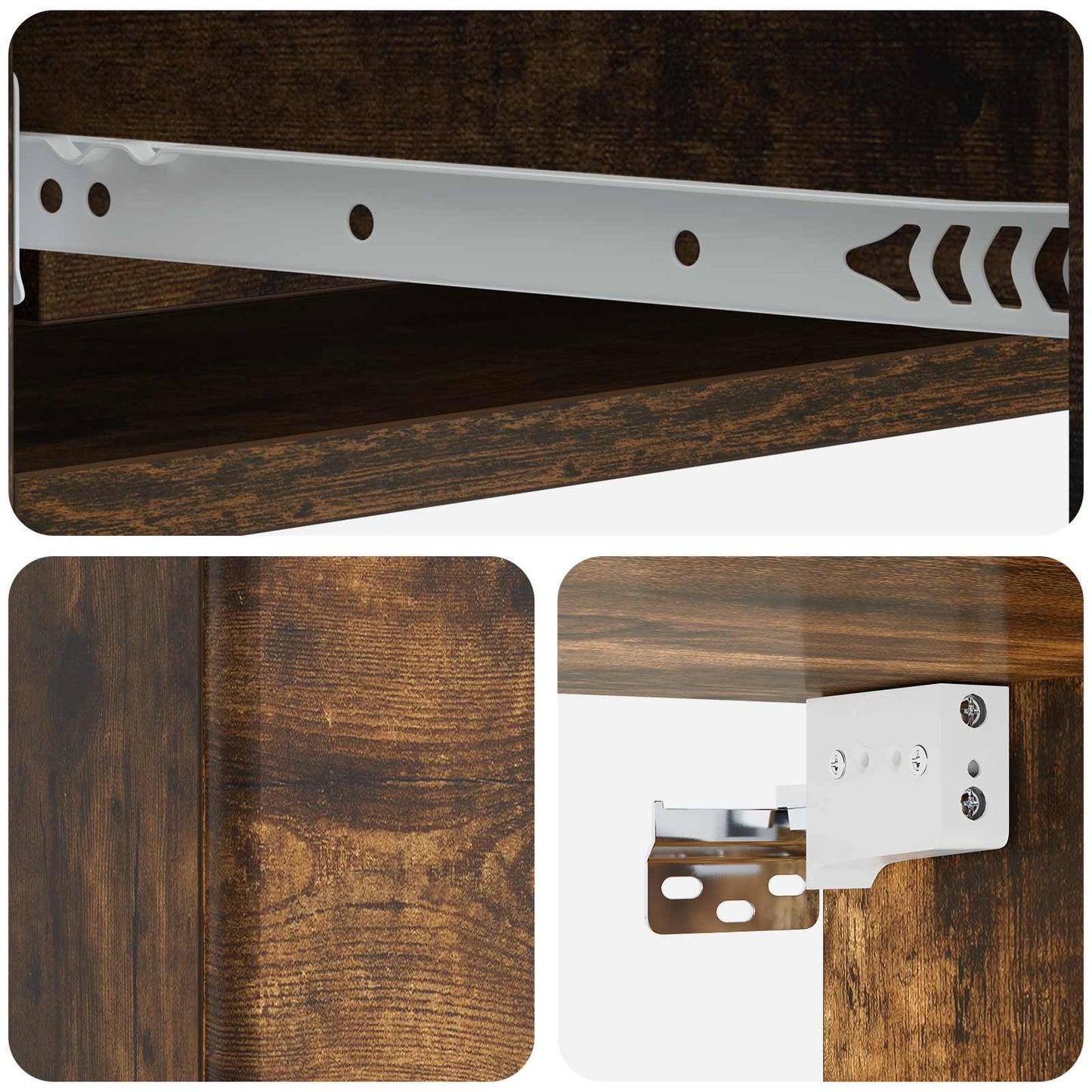 Vegghengt Sidebord Røkt Eik 87,5 x 34,5 x 17 cm Konstruert tre