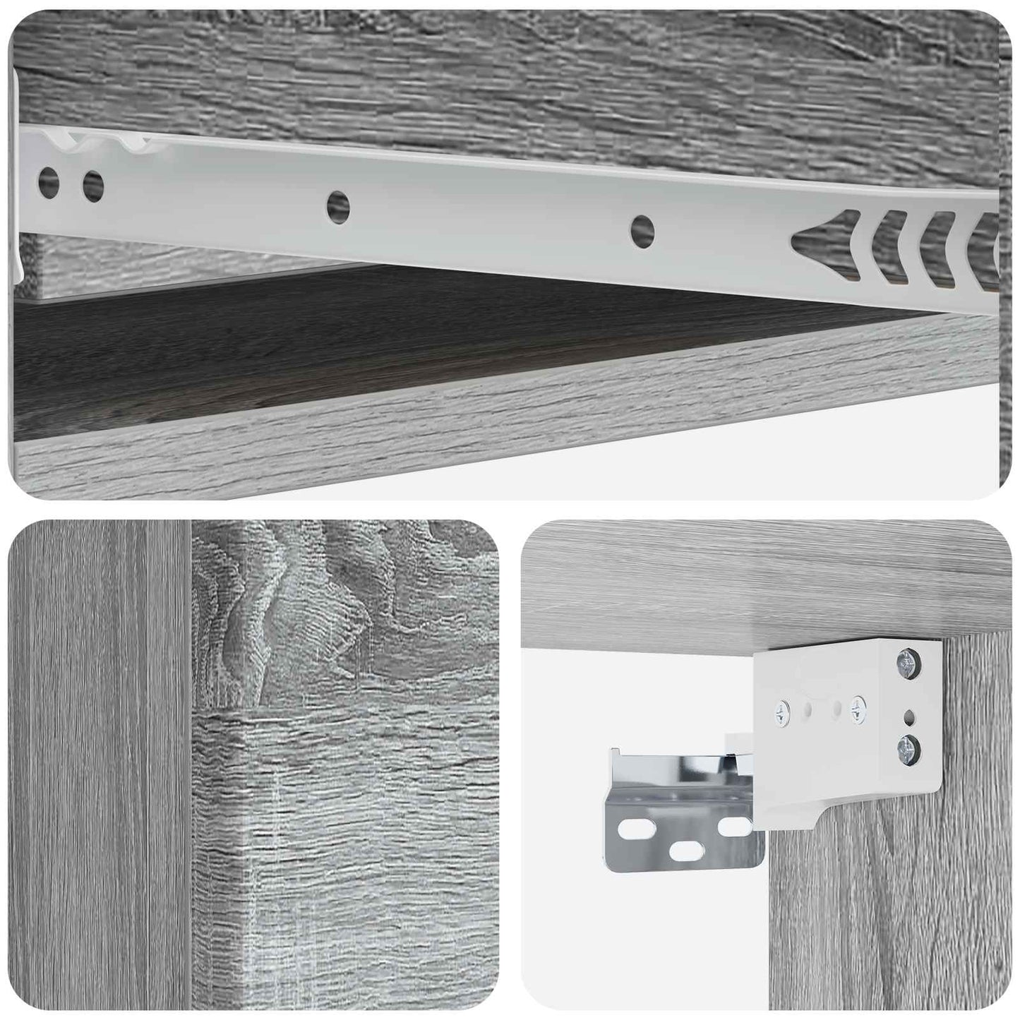 Vegghengt Sidebord Grå sonoma 87,5 x 34,5 x 17 cm