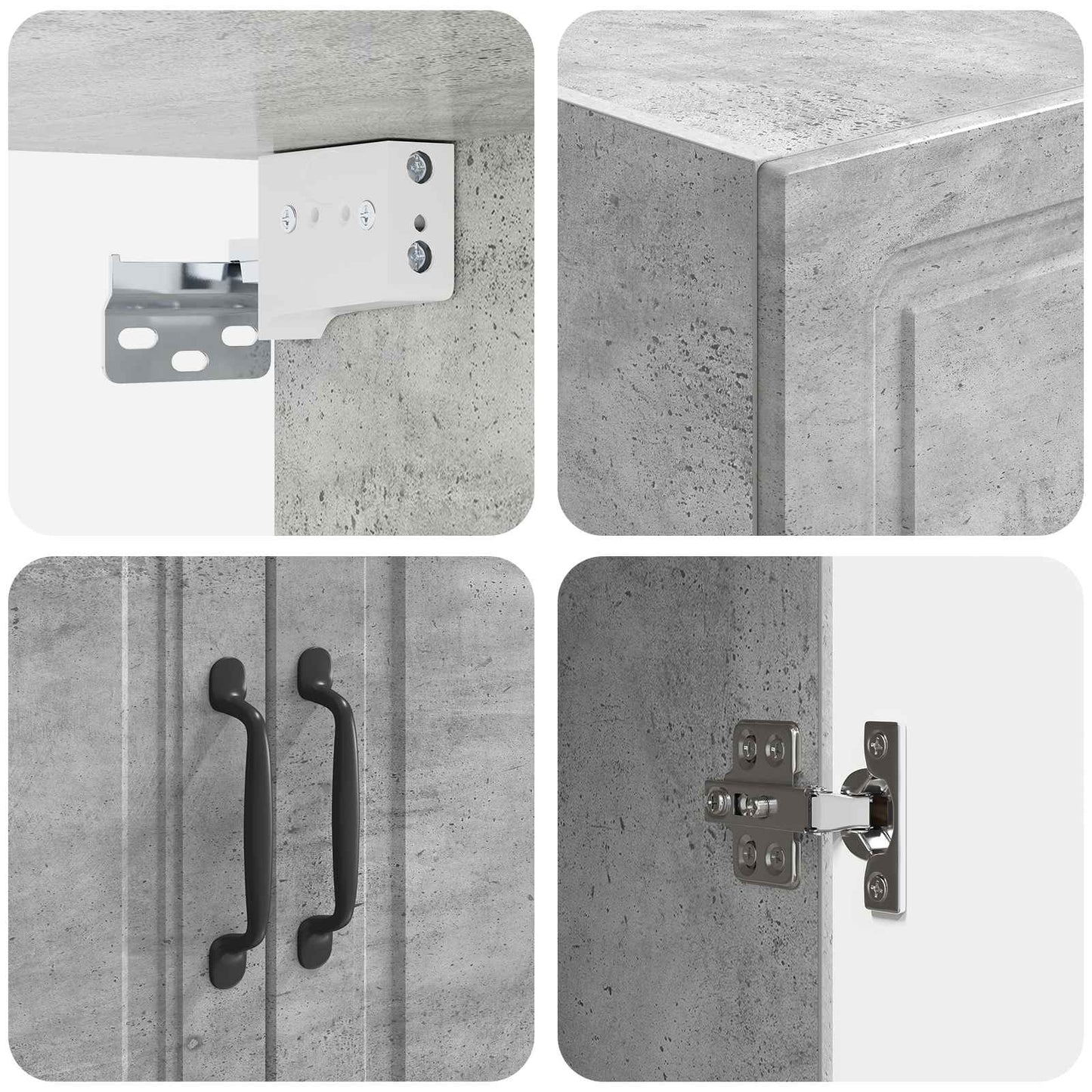 Vegghengt skap Betonggrå 66 x 34,5 x 90 cm Konstruert tre
