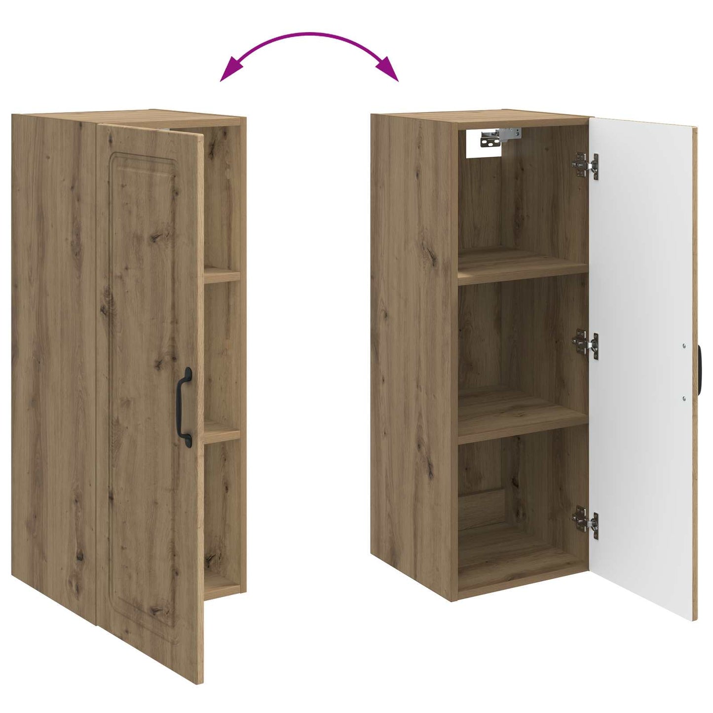 Vegghengt skap 33 x 34,5 x 90 cm Konstruert tre Artisan eik