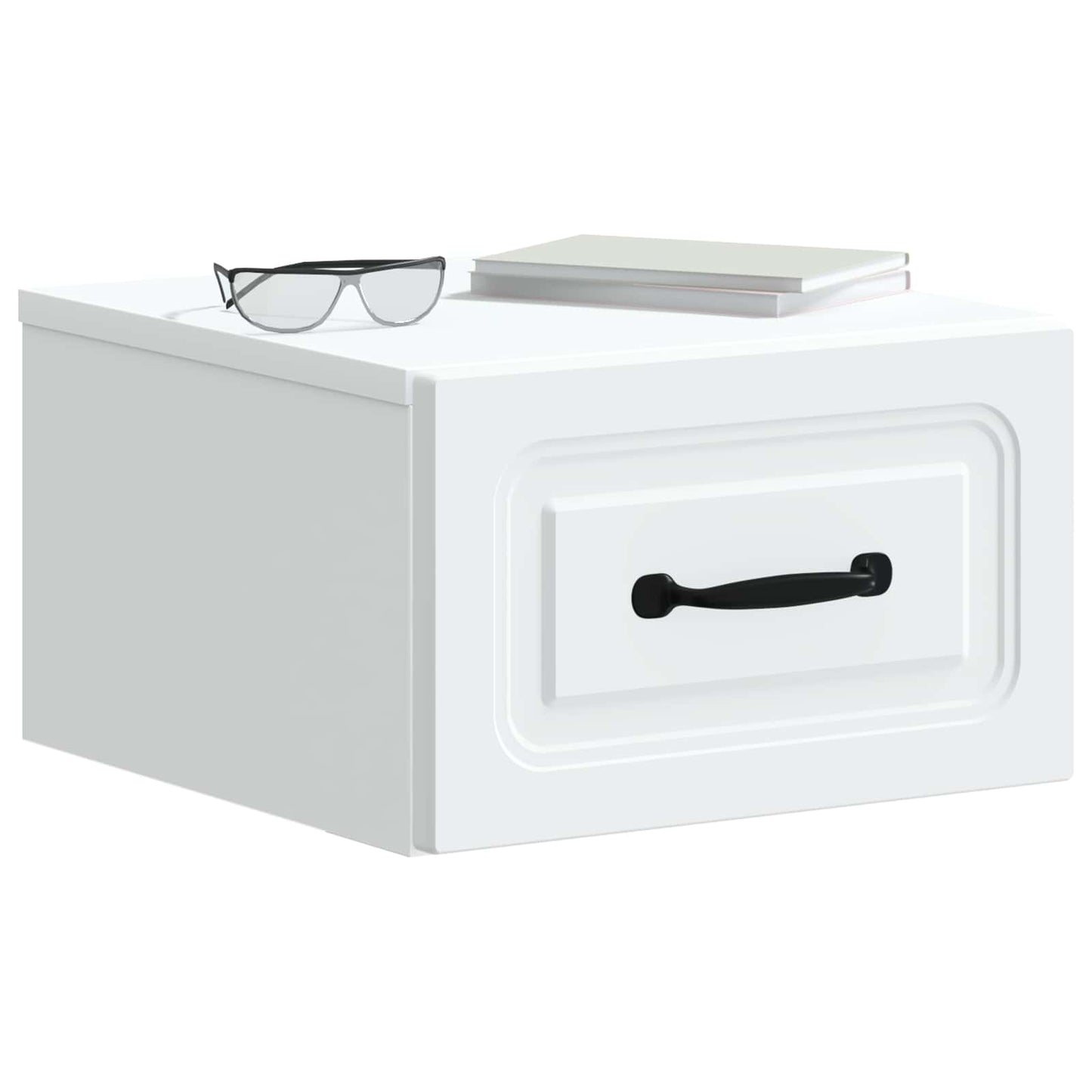 Vegghengt Nattbord 2 pcs Hvit 34,5 x 33 x 20 cm Konstruert tre