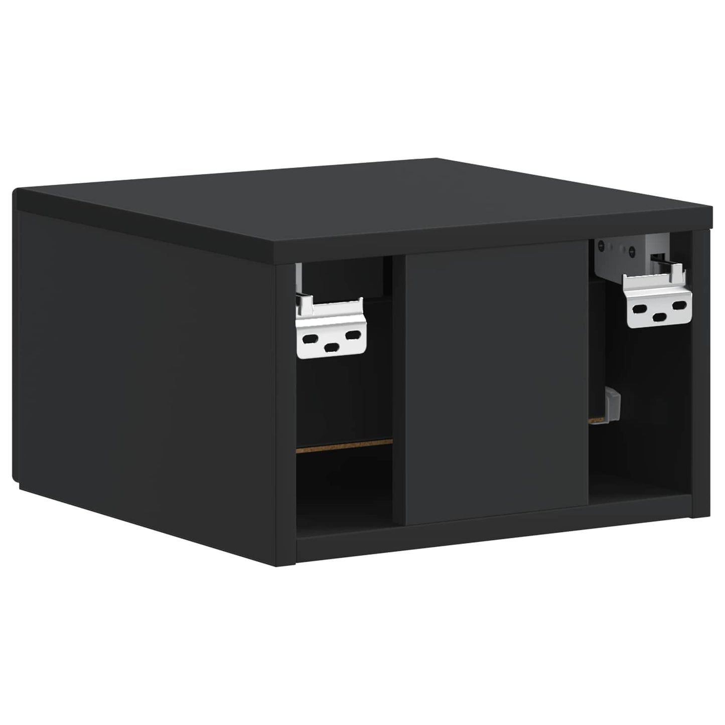 Vegghengt Nattbord 2 pcs Svart 34,5 x 33 x 20 cm Konstruert tre