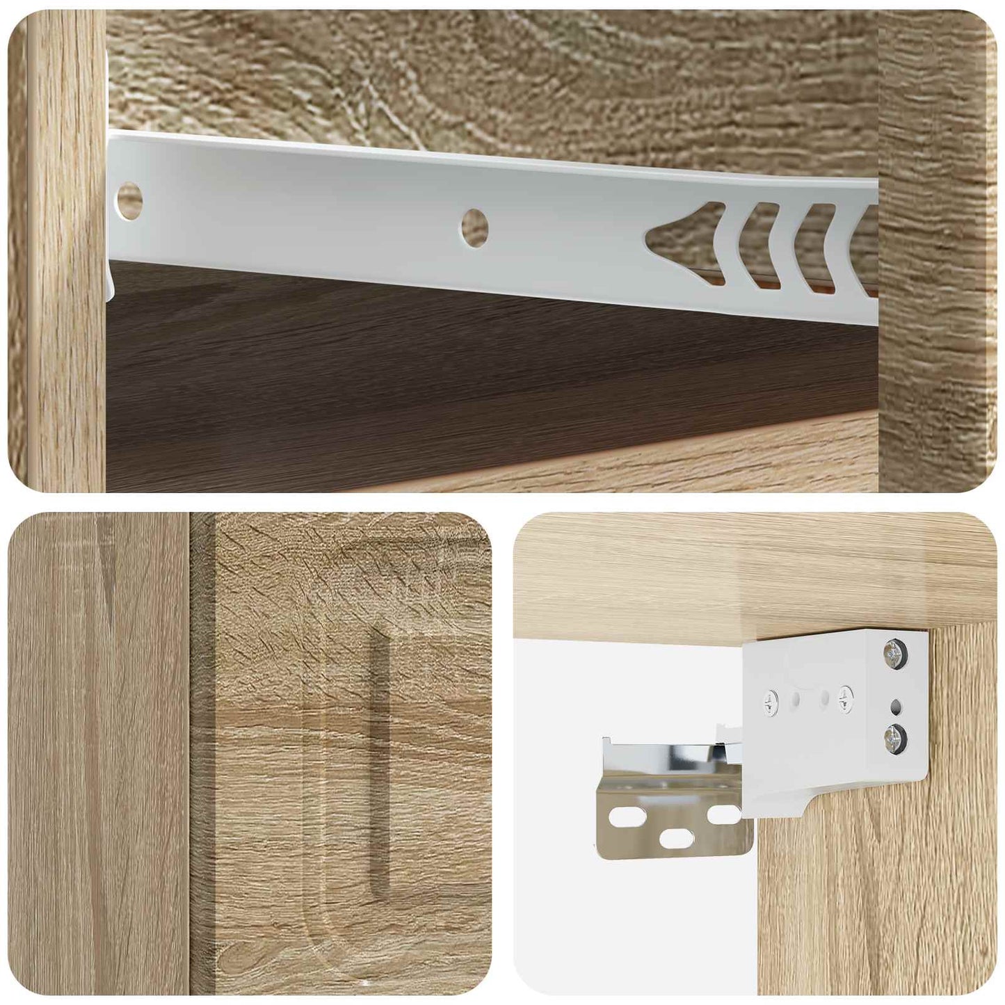 Vegghengt Nattbord med skuff 2 pcs Sonoma eik 34,5 x 33 x 20 cm