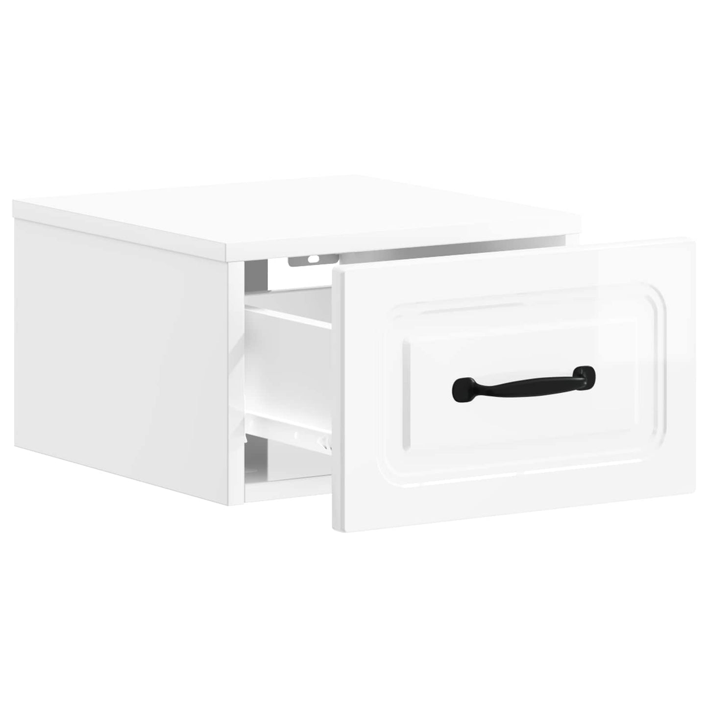 Vegghengt Nattbord 2 pcs Høgglans hvit 34,5 x 33 x 20 cm