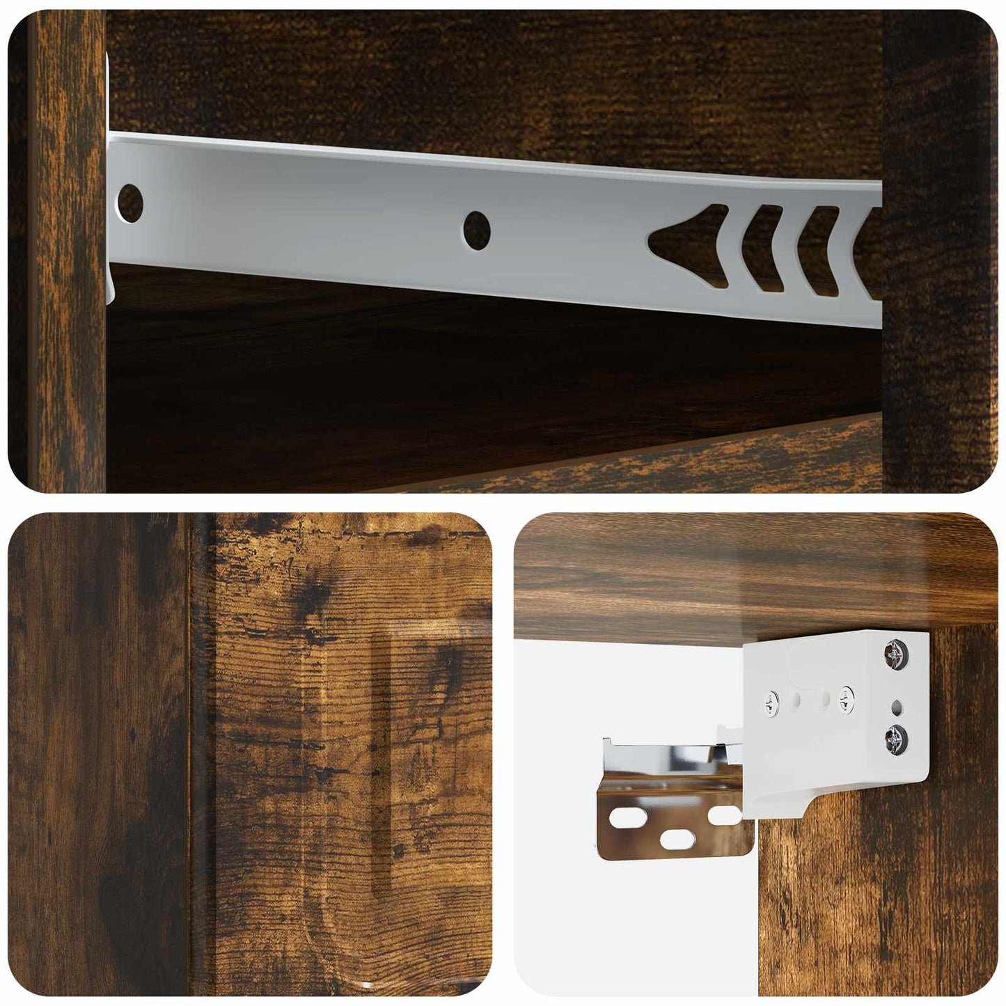 Vegghengt Nattbord med skuff 2 pcs Røkt Eik 34,5 x 33 x 20 cm