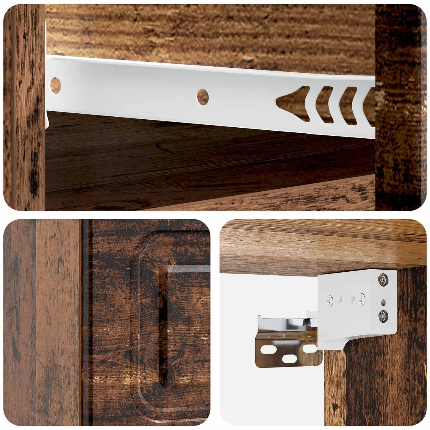 Vegghengt Nattbord Gammelt tre 34,5 x 33 x 20 cm Konstruert tre