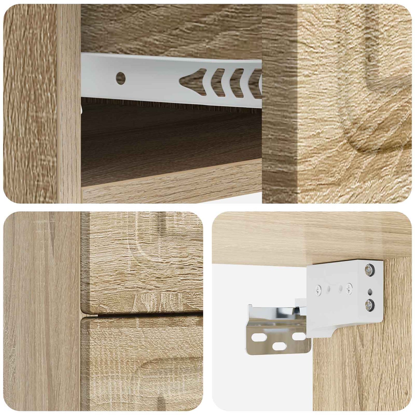 Vegghengt Nattbord Sonoma eik 34,5 x 33 x 40 cm Konstruert tre