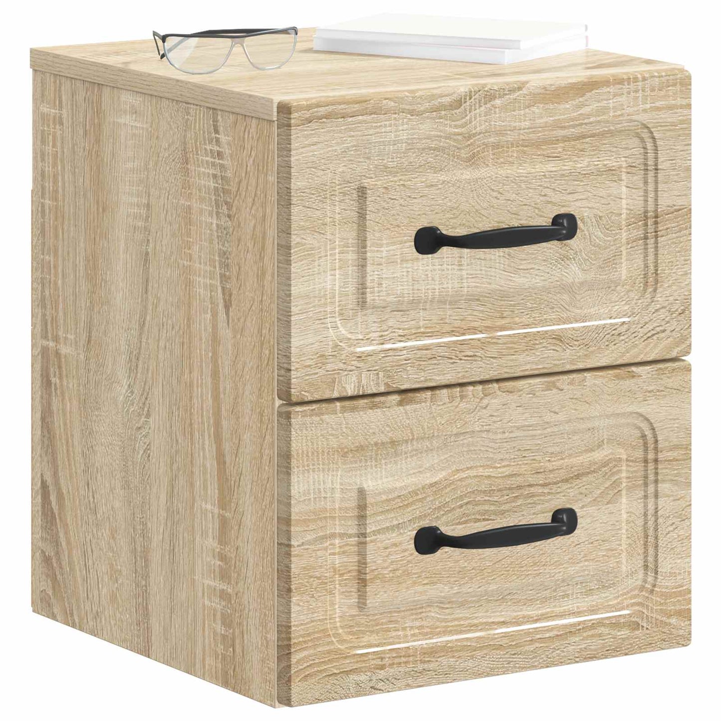 Vegghengt Nattbord Sonoma eik 34,5 x 33 x 40 cm Konstruert tre