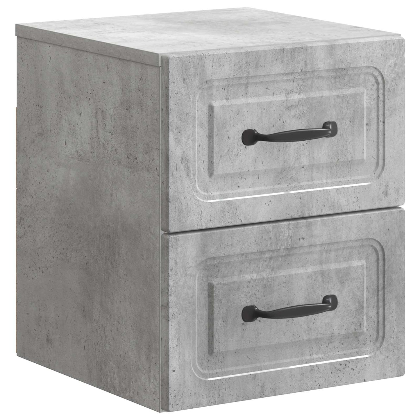 Vegghengt Nattbord Betonggrå 34,5 x 33 x 40 cm Konstruert tre