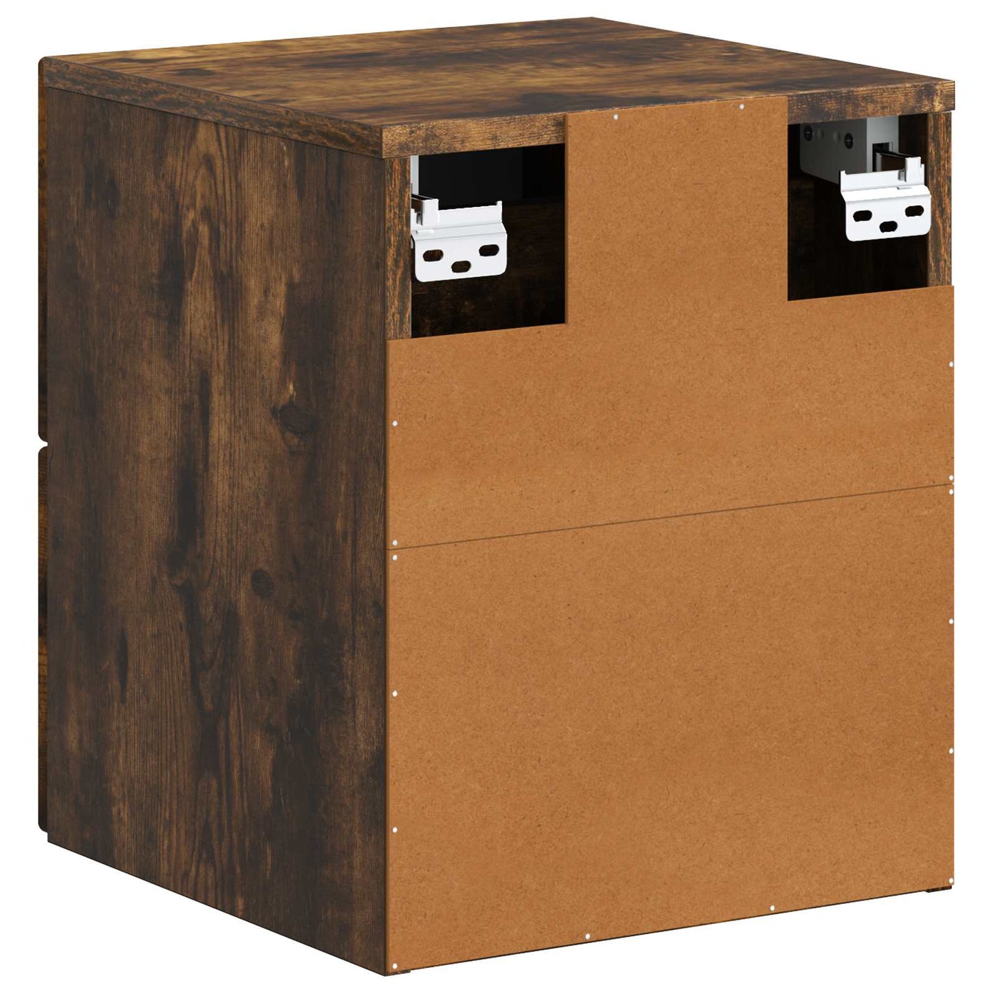 Vegghengt Nattbord Røkt Eik 34,5 x 33 x 40 cm Konstruert tre