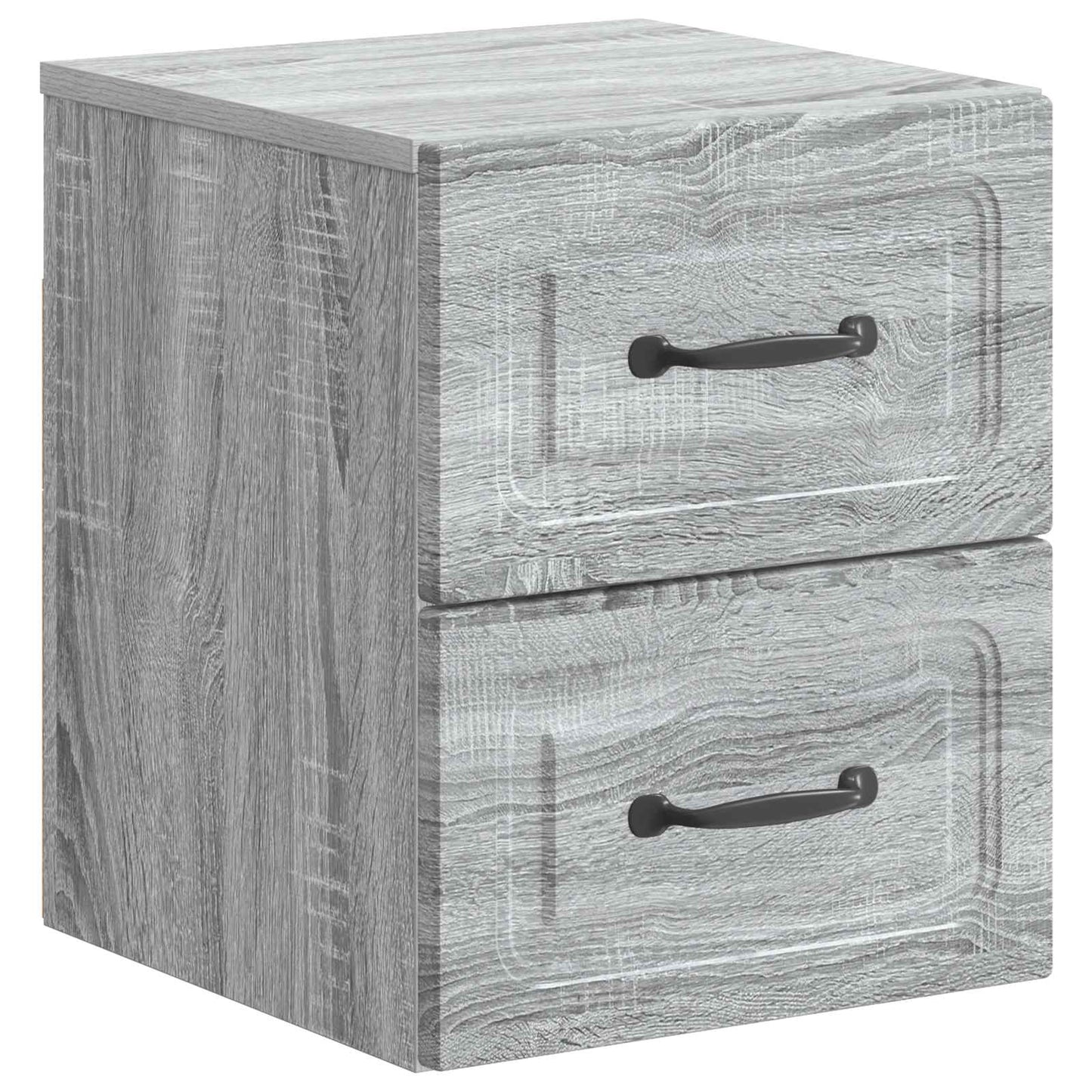 Vegghengt Nattbord med skuff 2 pcs Grå sonoma 34,5 x 33 x 40 cm