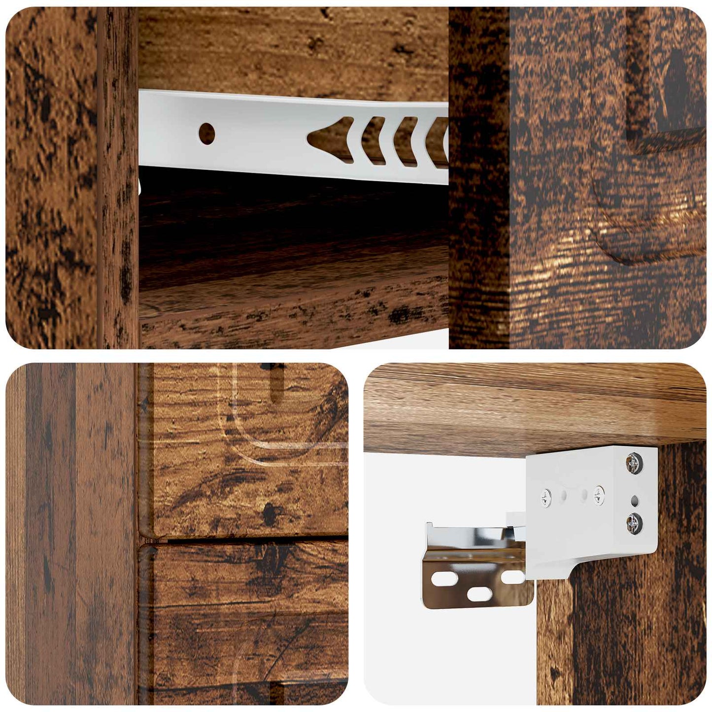 Vegghengt Nattbord Gammelt tre 34,5 x 33 x 40 cm Konstruert tre