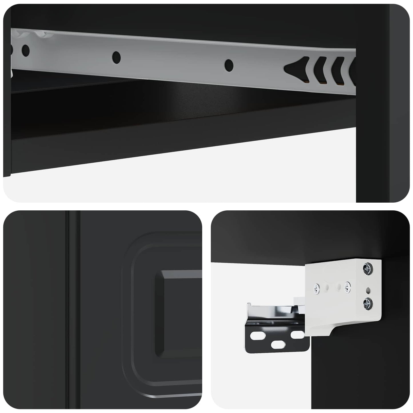 Vegghengt Sidebord Svart 59 x 34,5 x 17 cm Konstruert tre