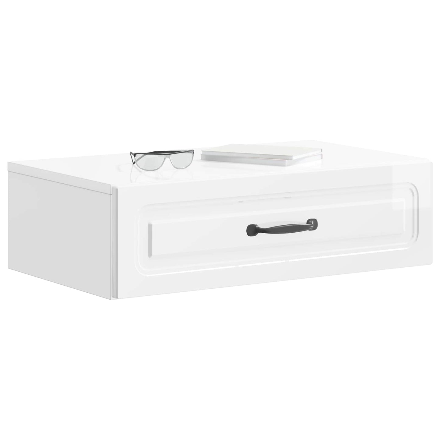 Vegghengt Sidebord Høgglans hvit 59 x 34,5 x 17 cm