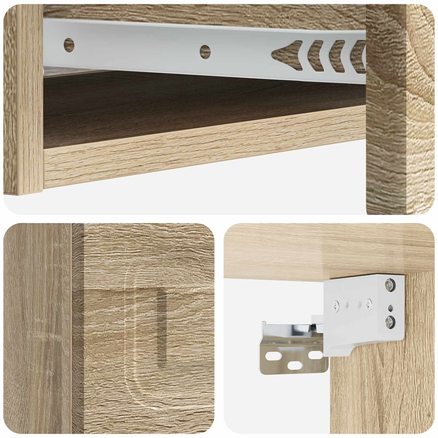 Vegghengt Sidebord Sonoma eik 87,5 x 34,5 x 17 cm