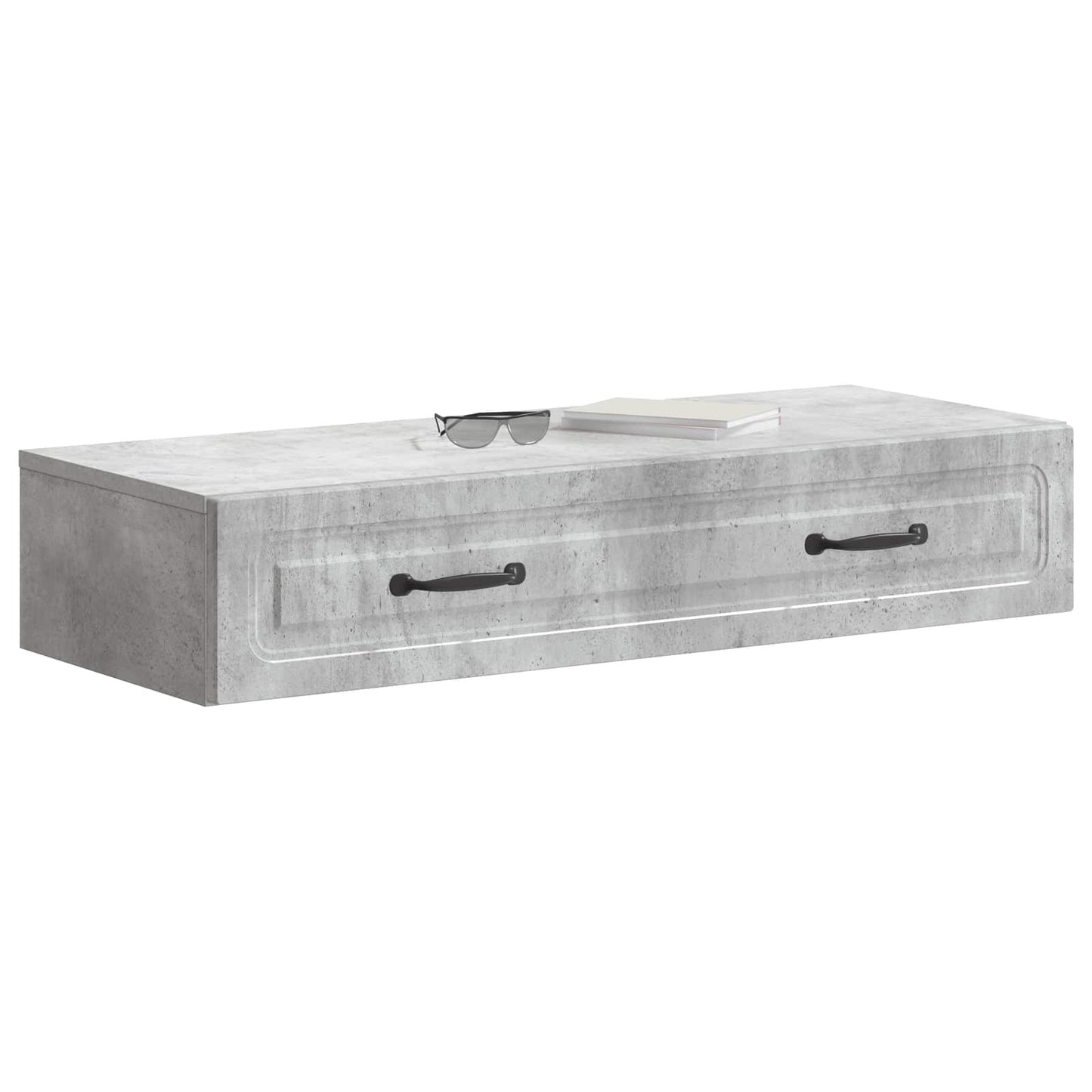 Vegghengt Sidebord Betonggrå 87,5 x 34,5 x 17 cm Konstruert tre