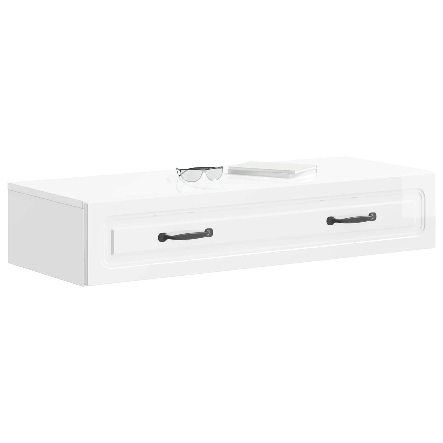 Vegghengt Sidebord Høgglans hvit 87,5 x 34,5 x 17 cm