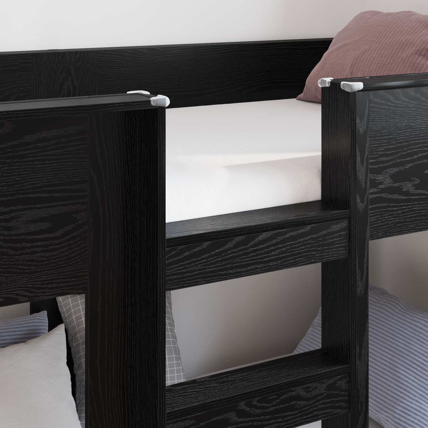 Køyeseng for Barn Svart Eik 75 x 190 cm Konstruert tre