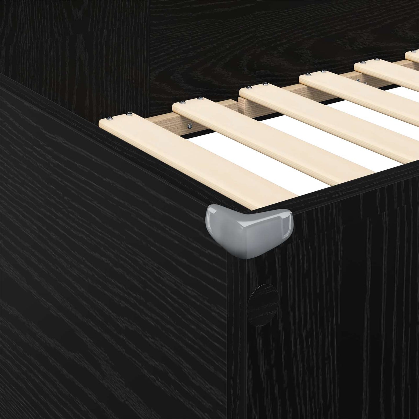 Loft seng ramme med skrivebord Svart Eik 75 x 190 cm
