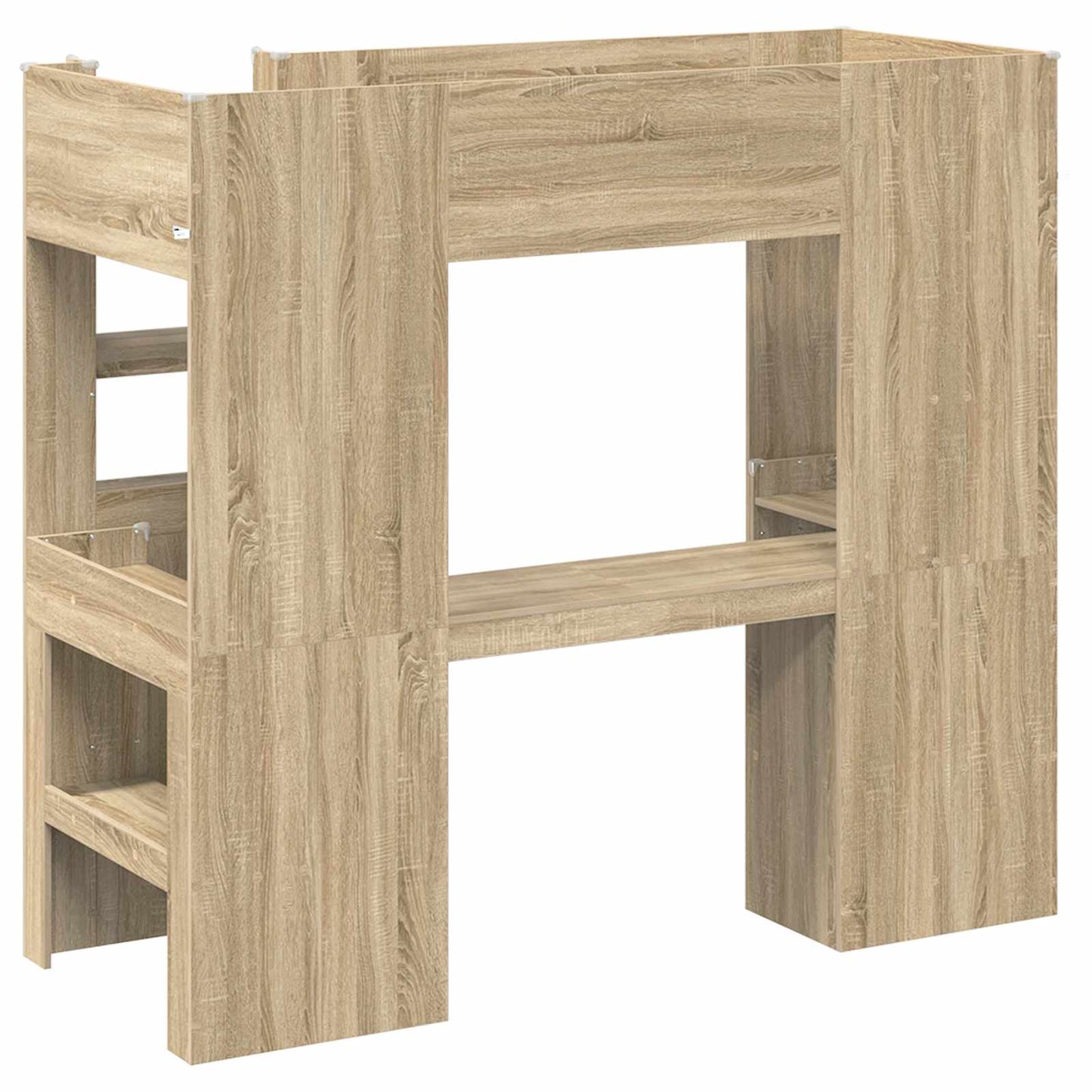 Loft seng ramme med skrivebord Sonoma eik 75 x 190 cm