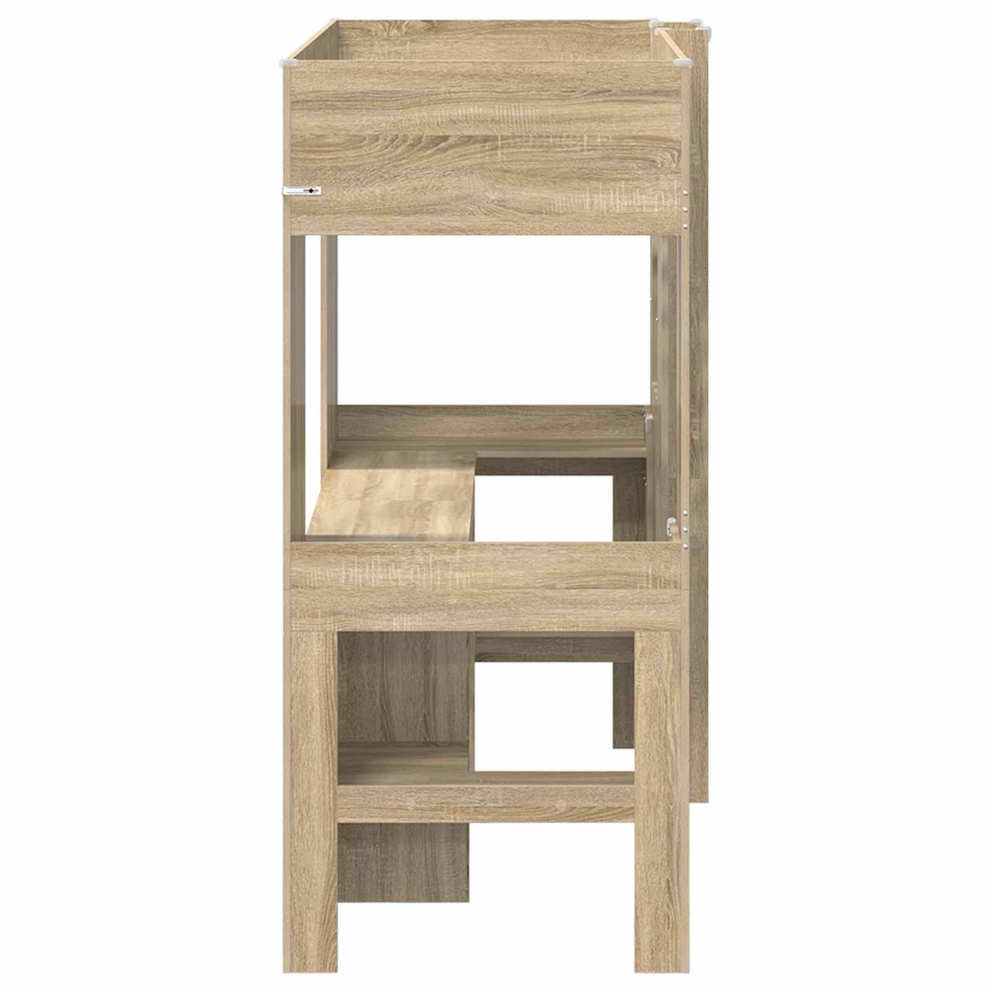 Loft seng ramme med skrivebord Sonoma eik 75 x 190 cm