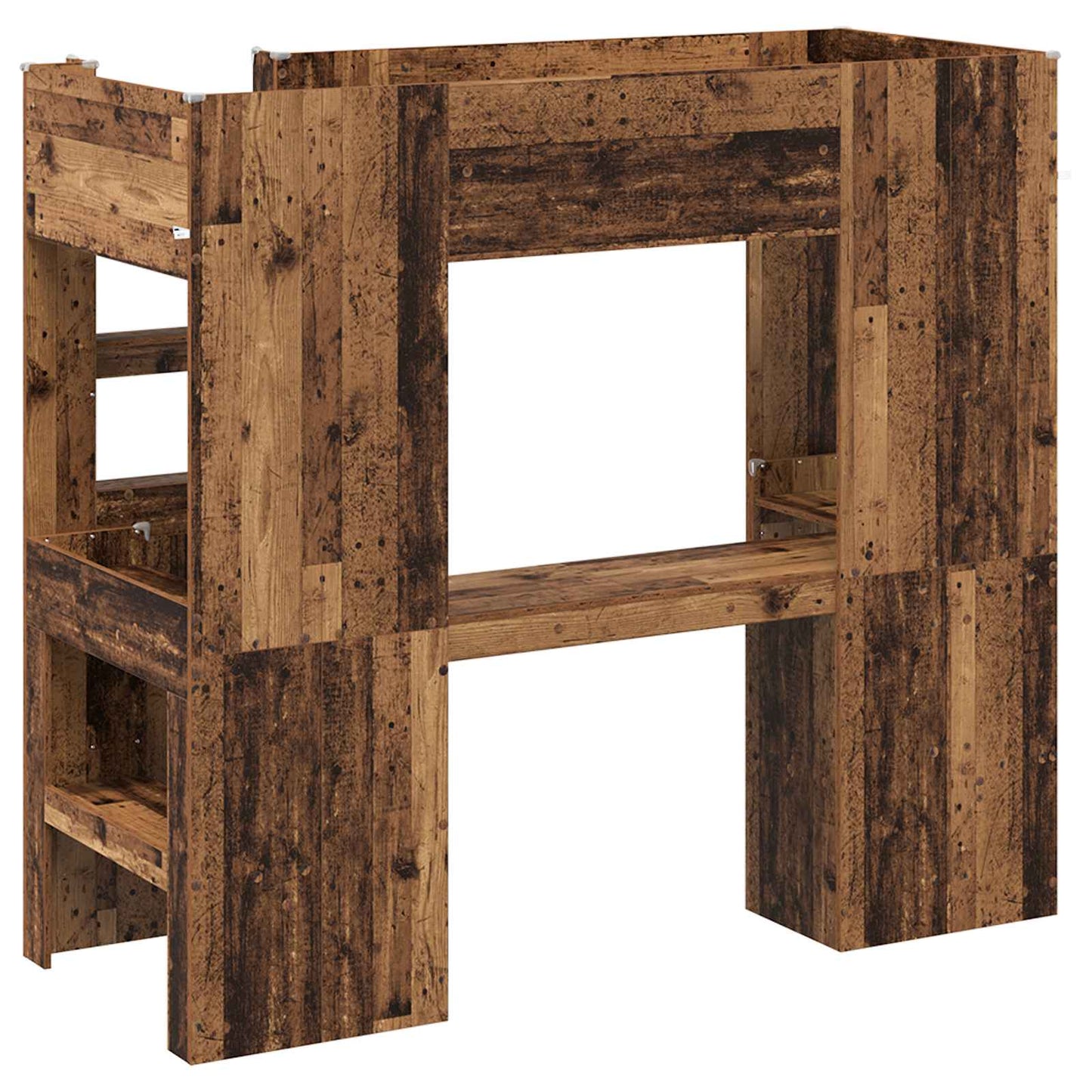 Loft seng ramme med skrivebord Gammelt tre 75 x 190 cm