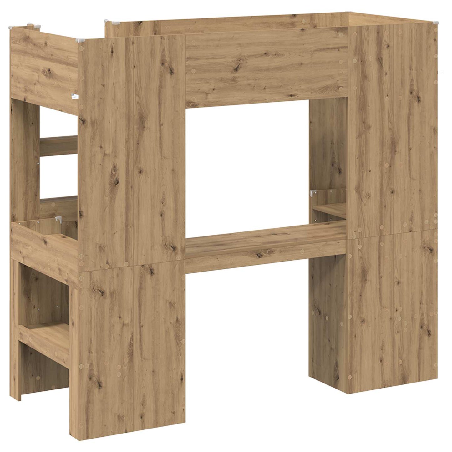 Loft seng ramme med skrivebord Artisan Eik 75 x 190 cm