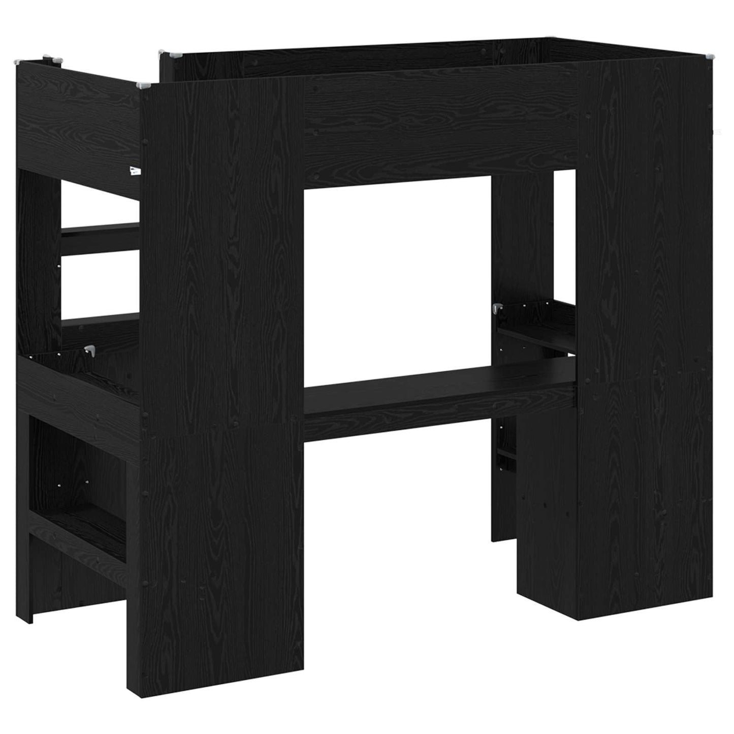 Loft seng ramme med skrivebord Svart Eik 90 x 190 cm