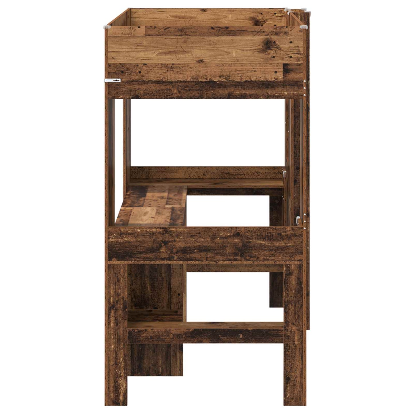 Loft seng ramme med skrivebord Gammelt tre 90 x 190 cm
