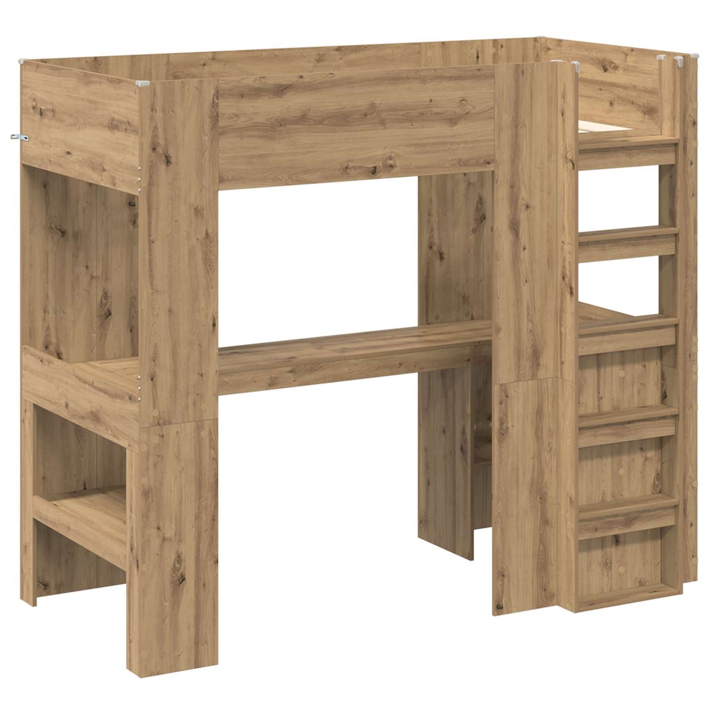 Loft seng ramme med skrivebord Artisan Eik 90 x 190 cm