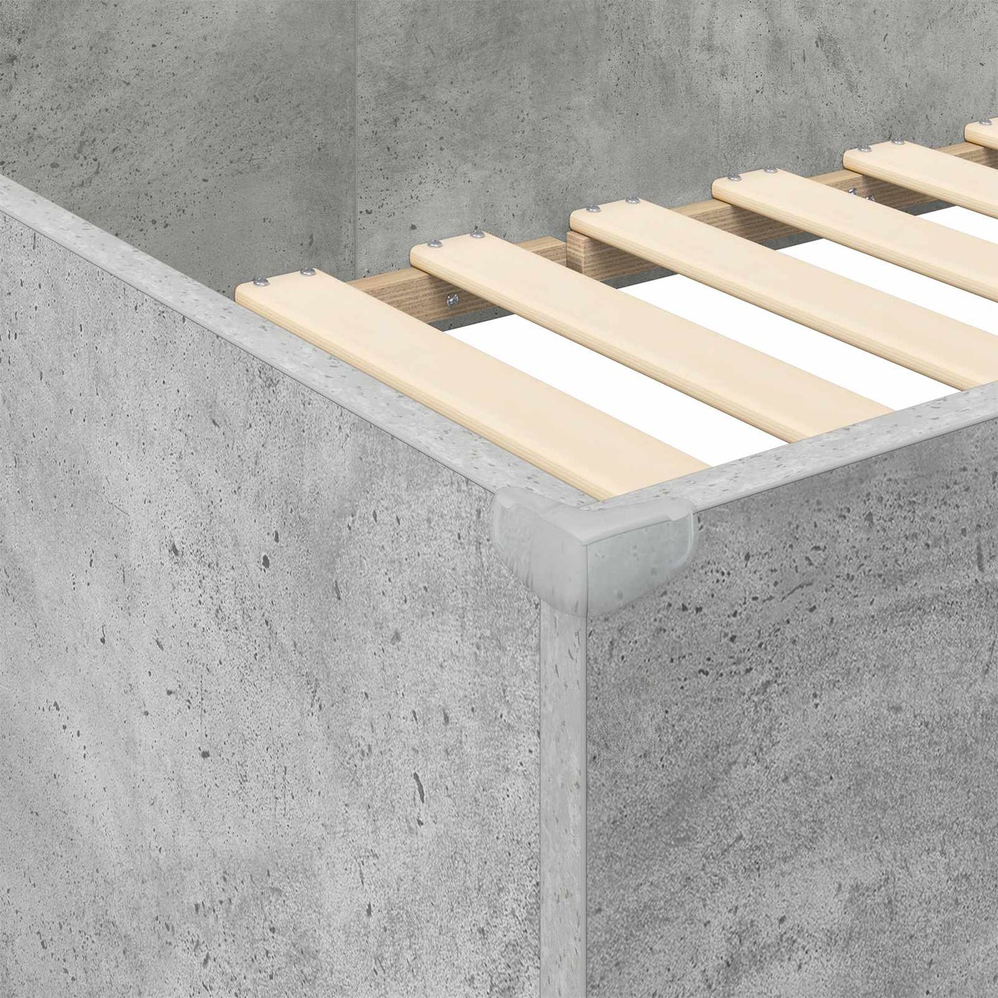 Loft seng ramme med skrivebord Betonggrå 80 x 200 cm