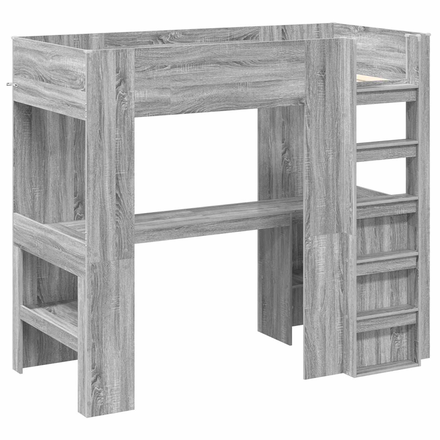Loft seng ramme med skrivebord Grå Sonoma 80 x 200 cm