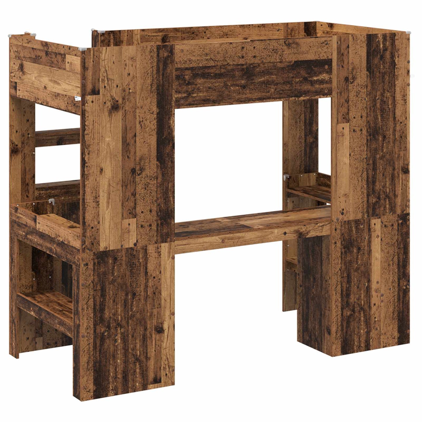 Loft seng ramme med skrivebord Gammelt tre 90 x 200 cm