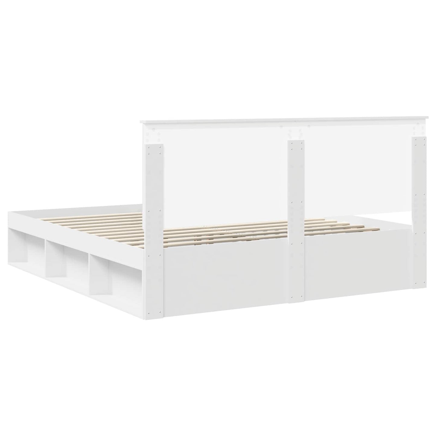 Sengestamme med hodegjerde Hvit 200 x 200 cm Massiv furu