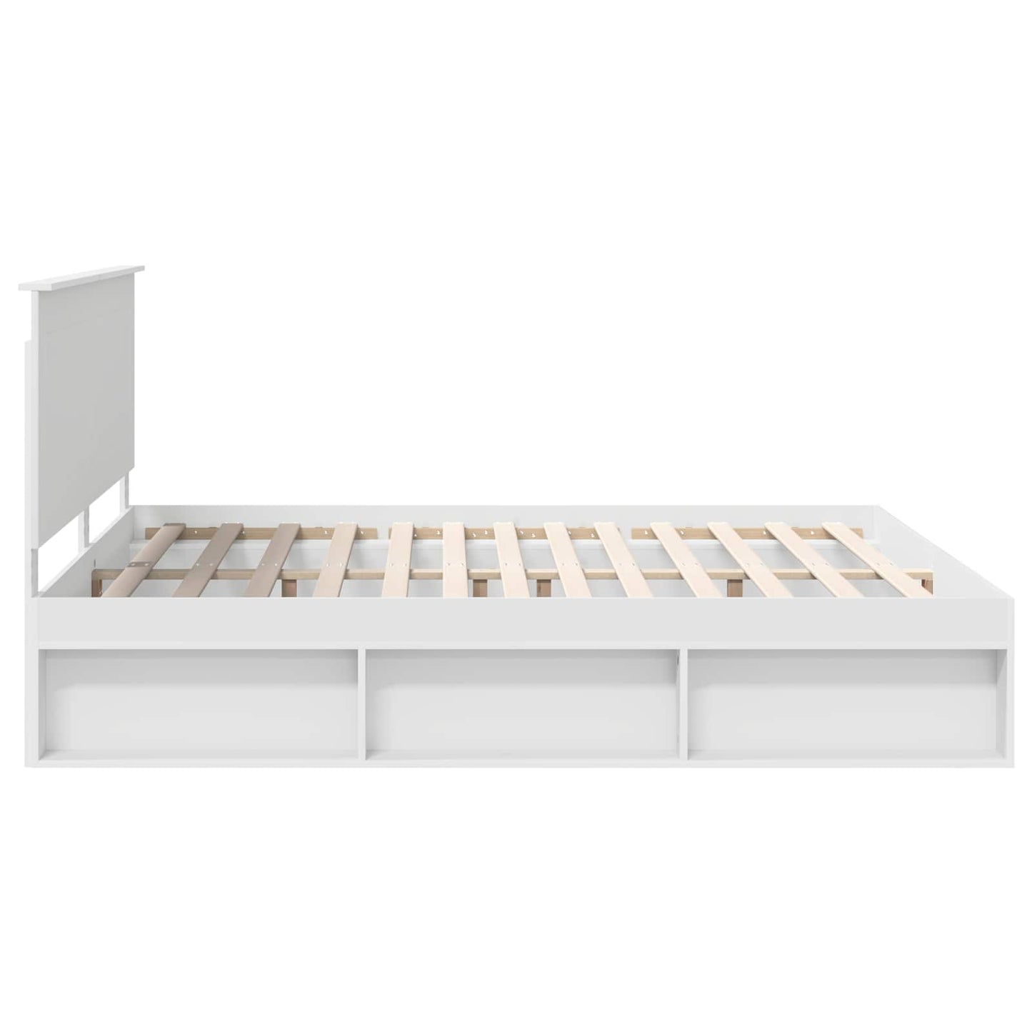 Sengestamme med hodegjerde Hvit 200 x 200 cm Massiv furu
