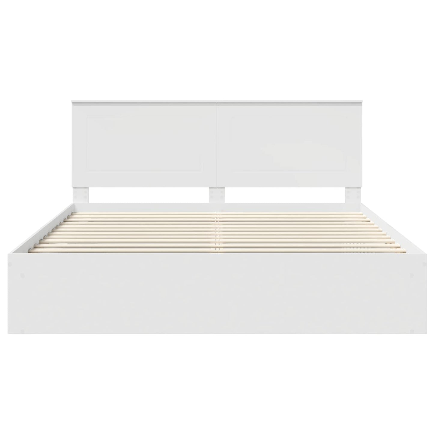 Sengestamme med hodegjerde Hvit 180 x 200 cm Massiv furu