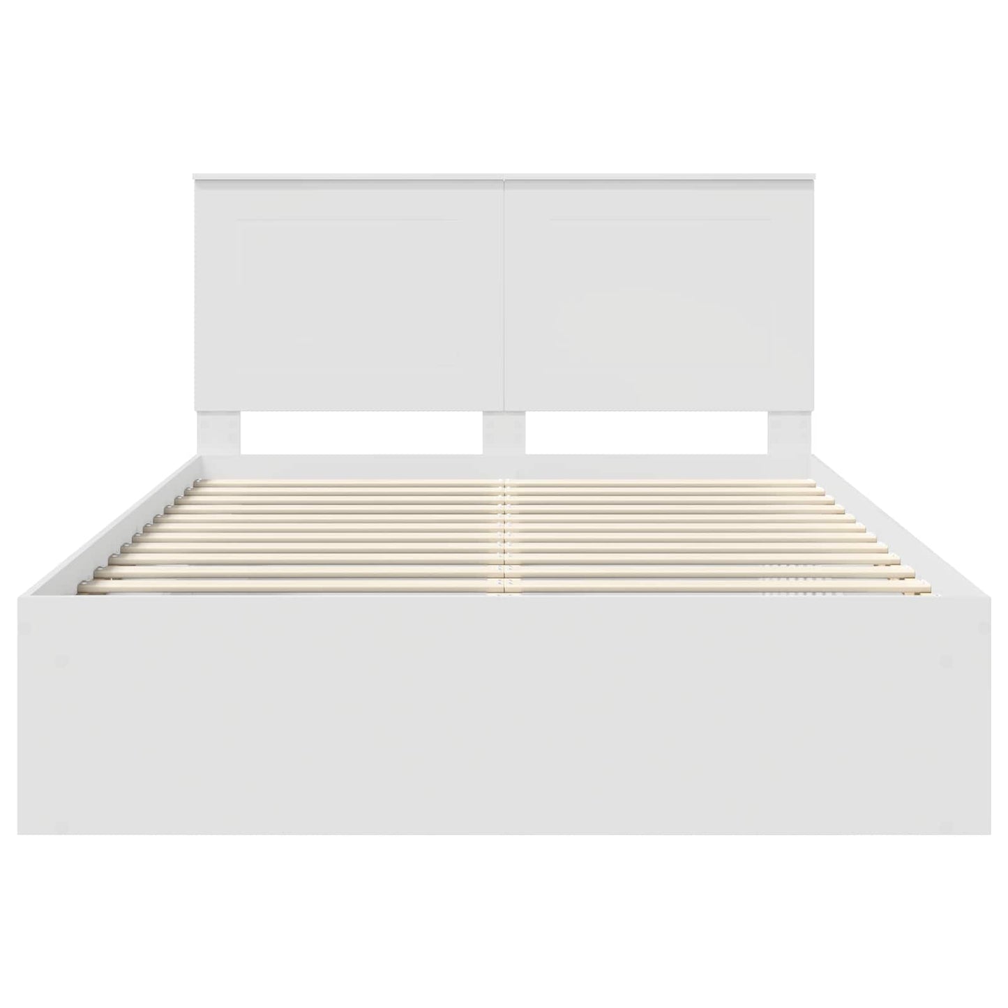 Sengestamme med hodegjerde Hvit 150 x 200 cm Massiv furu