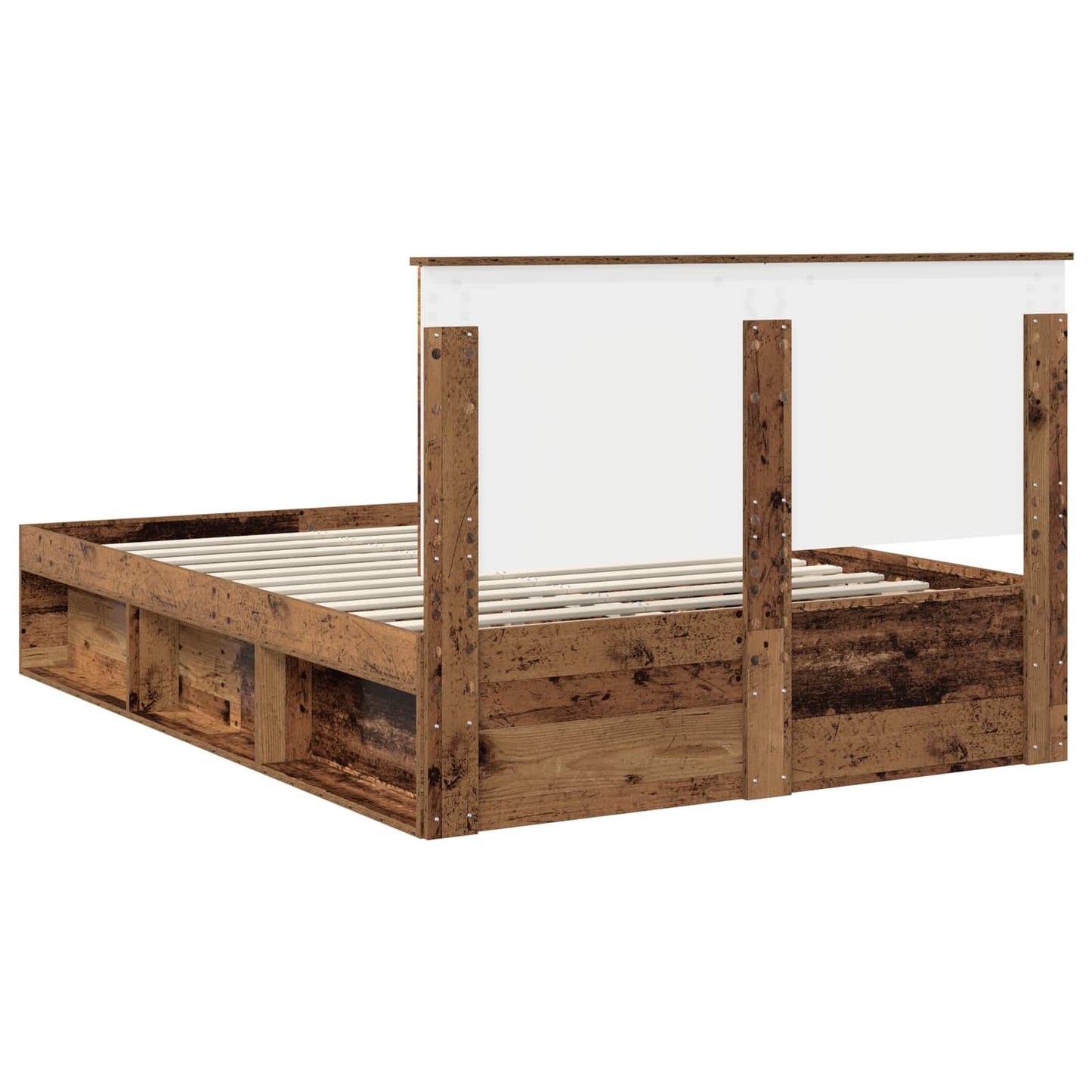 Sengestamme med hodegjerde Gammelt tre 150 x 200 cm Massiv furu