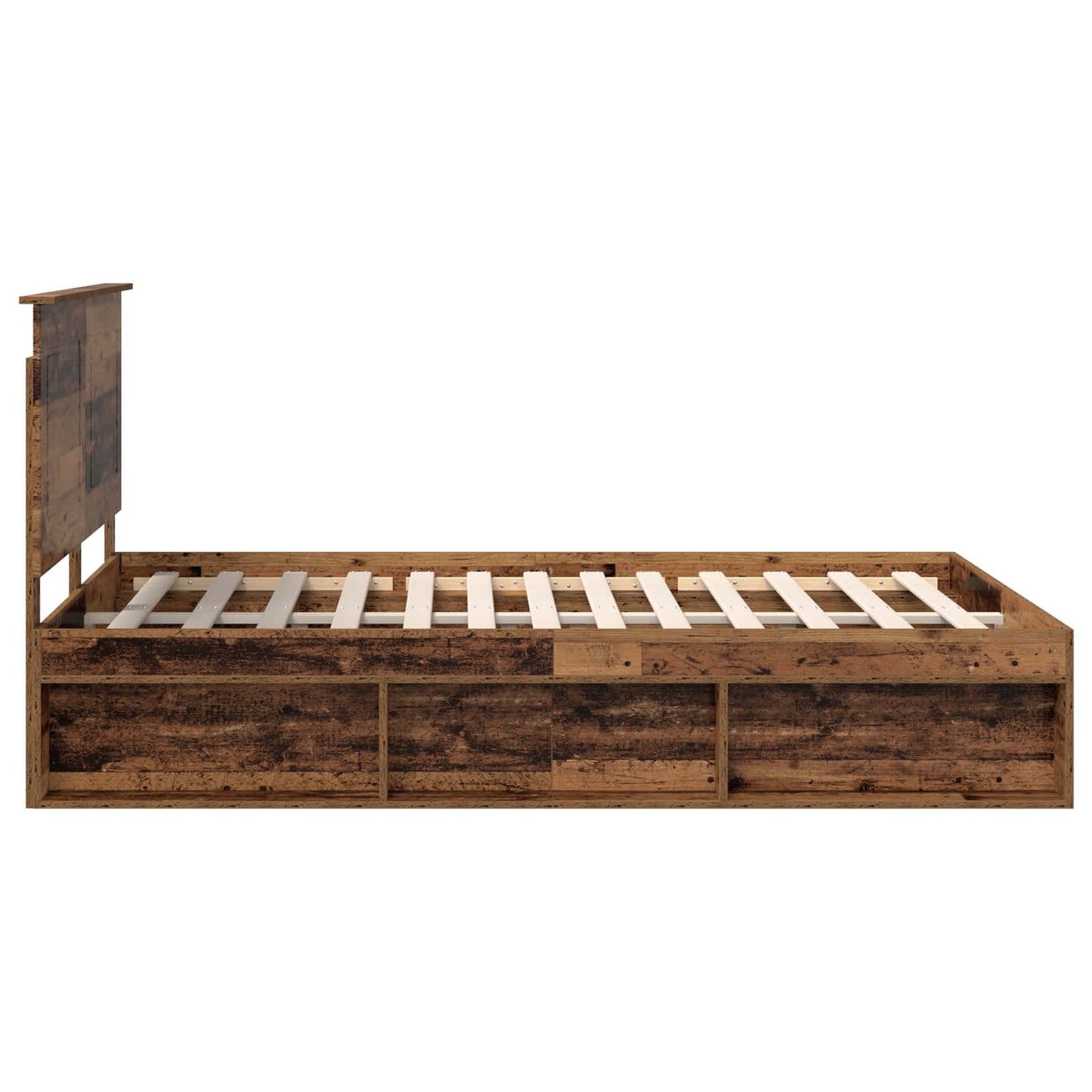 Sengestamme med hodegjerde Gammelt tre 150 x 200 cm Massiv furu