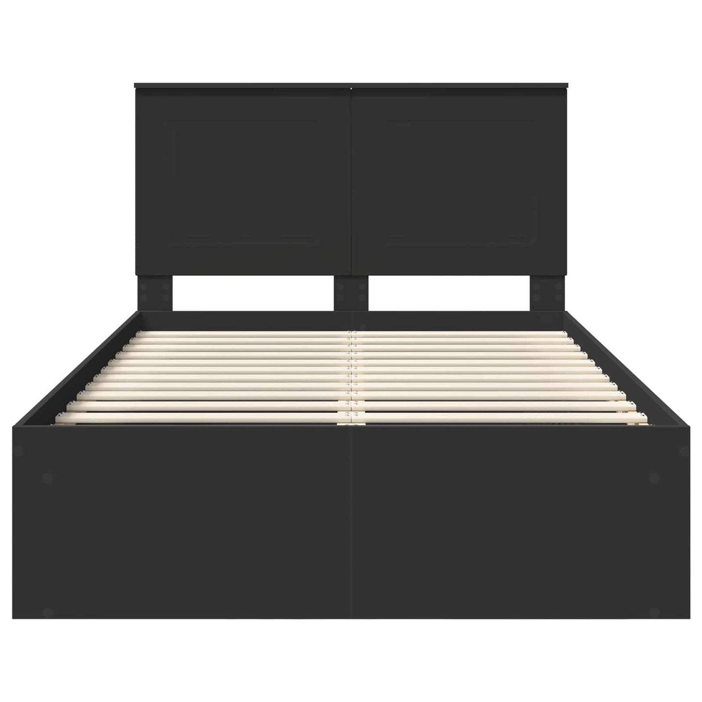 Sengestamme med hodegjerde Svart 135 x 190 cm Massiv furu