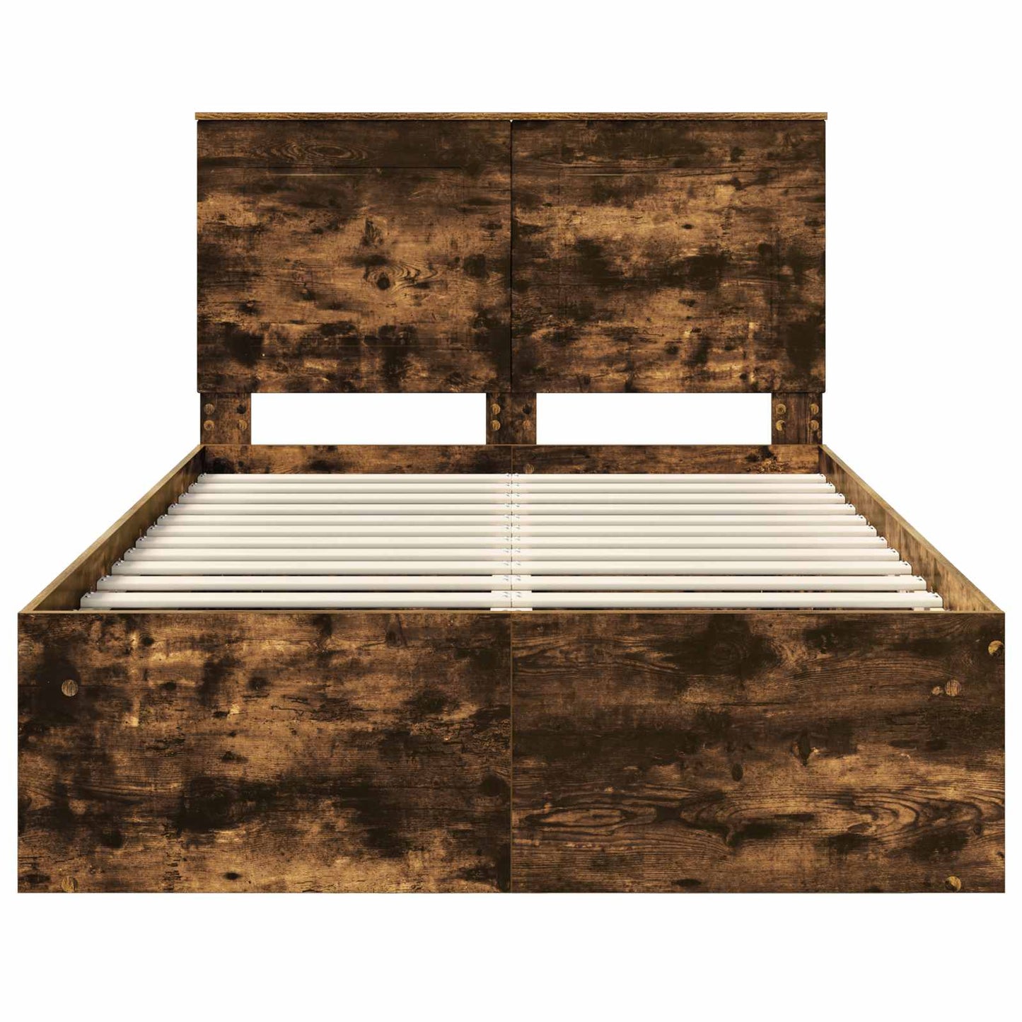 Sengestamme med hodegjerde Røkt eik 135 x 190 cm Massiv furu