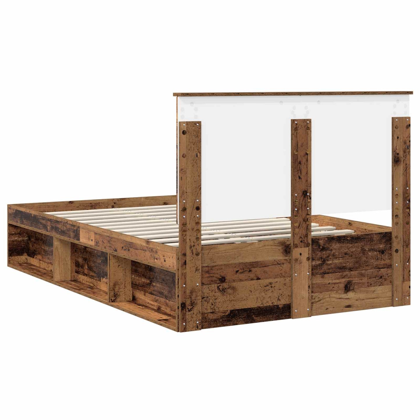 Sengestamme med hodegjerde Gammelt tre 135 x 190 cm Massiv furu